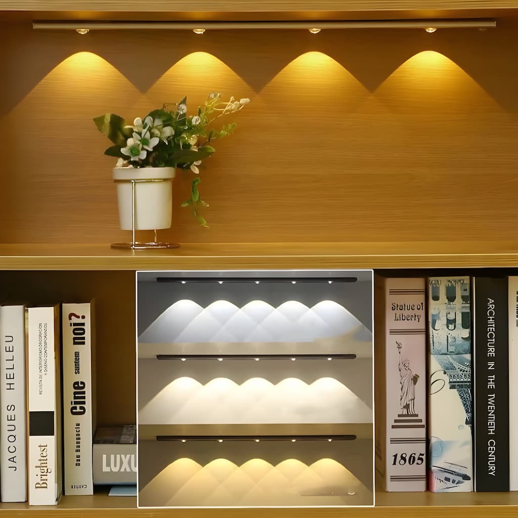 Rechargeable Motion Sensor Under Cabinet Light Bar USB Powered Closet Lighting Stick-On Wireless Stairway Night Light Dimmable Adjustable Co | Thomler