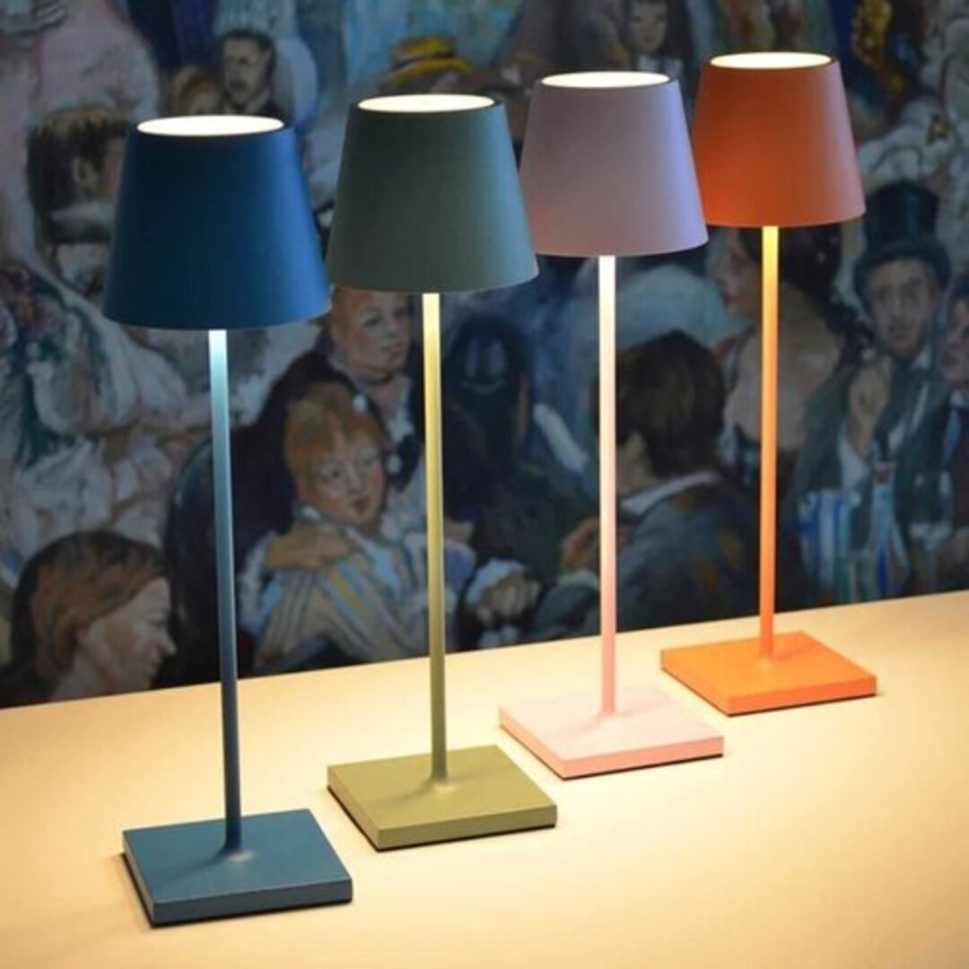 Rechargeable LED Touch Table Lamp with 3-Level Dimmer | Cordless Portable Desk Light for Indoor & Outdoor Use | IP54 Waterproof Metal Lamp | Thomler