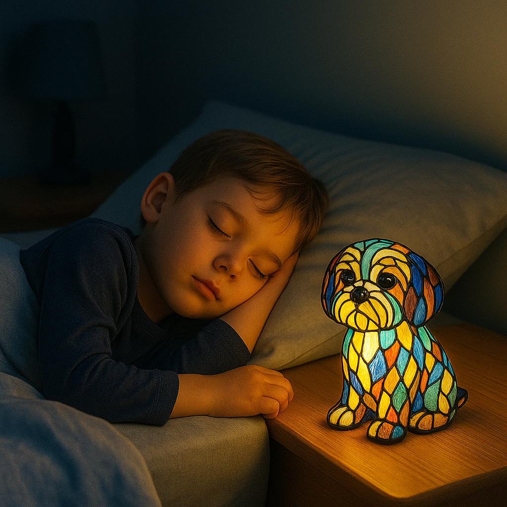 Dog Night Light Sculpture – Handcrafted LED Animal Lamp for Bedside, Nursery & Living Room Decor