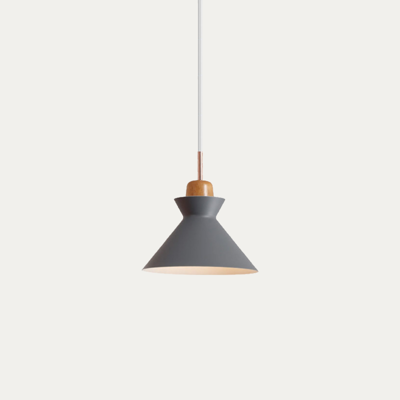 Lámpara colgante de madera de 11 pulgadas con casquillo E27, lámpara de techo nórdica moderna para dormitorio, sala de estar, comedor, isla de cocina, vestíbulo y pasillo | Thomler