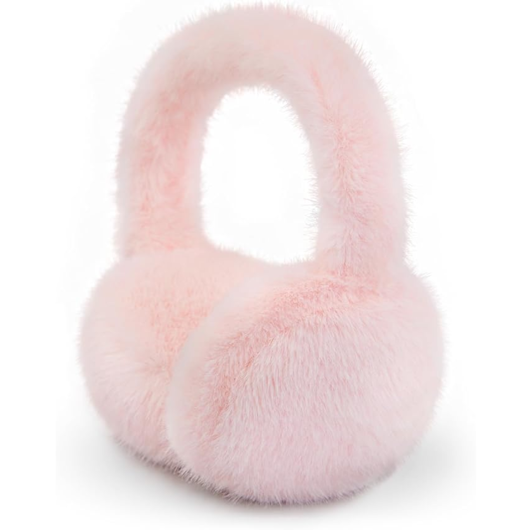 Foldable Winter Earmuffs with Plush Synthetic Fur for Women & Men – Adjustable Compact Ear Covers for Cold Weather