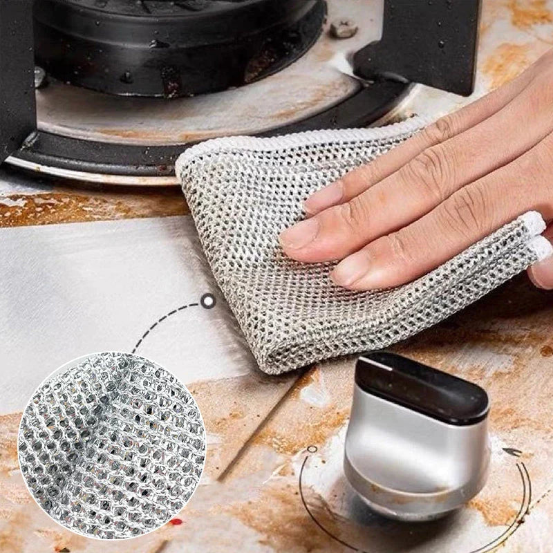 Paños de malla para fregar platos de cocina, juego de limpieza, estropajo seguro para superficies delicadas, paquete de 10 para ollas y sartenes | Thomler