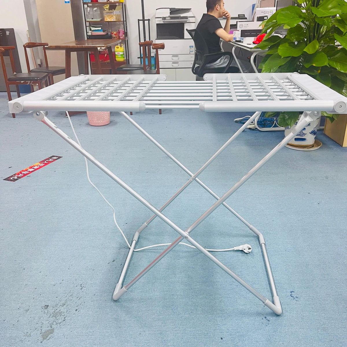 Collapsible Heated Drying Rack with Aluminum Warming Bars for Indoor Laundry