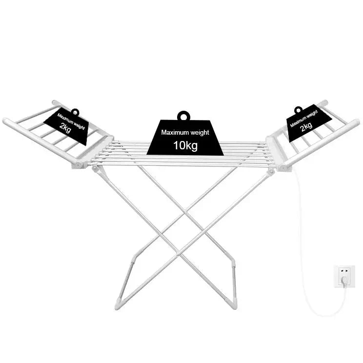 Collapsible Heated Drying Rack with Aluminum Warming Bars for Indoor Laundry