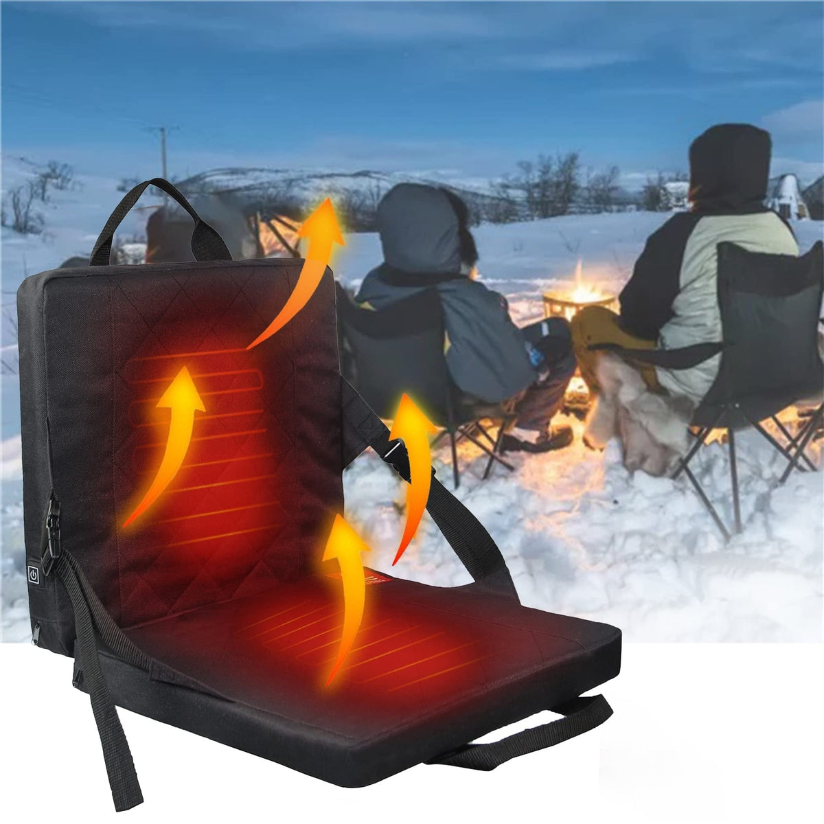 Foldable Heated Seat Cushion With 3 Level Temperature Controller Portable Heater For Home And Office