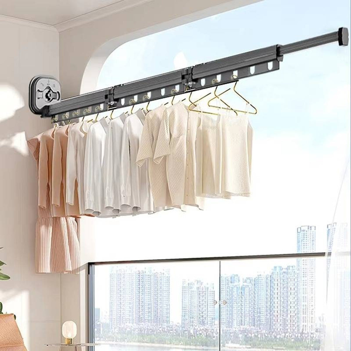 Tendedero de ropa plegable con diseño que ahorra espacio