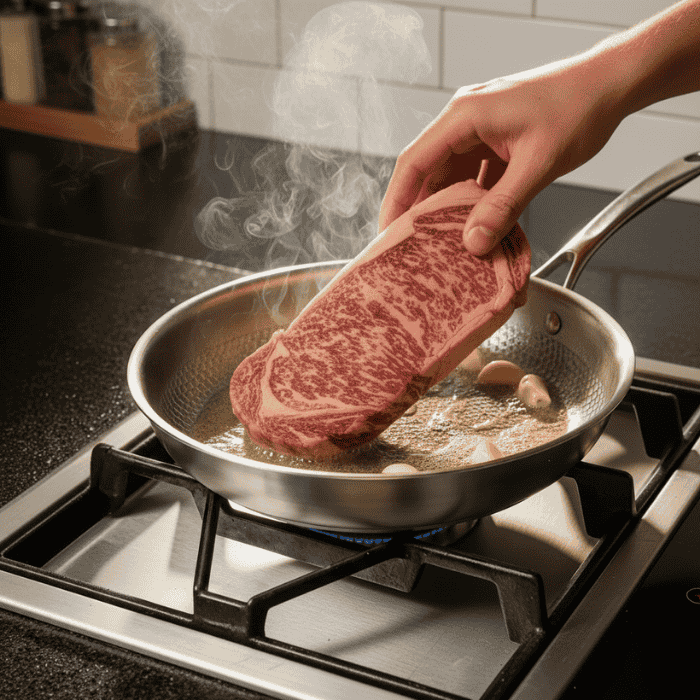 Titan-Pfanne 25-30 cm unbeschichtetes Metall-Kochgeschirr, geeignet für Induktions-, Gas-, Elektro- und Glaskeramikherde, zum scharfen Anbraten, Sautieren und Braten, Profi-Qualität | Thomler