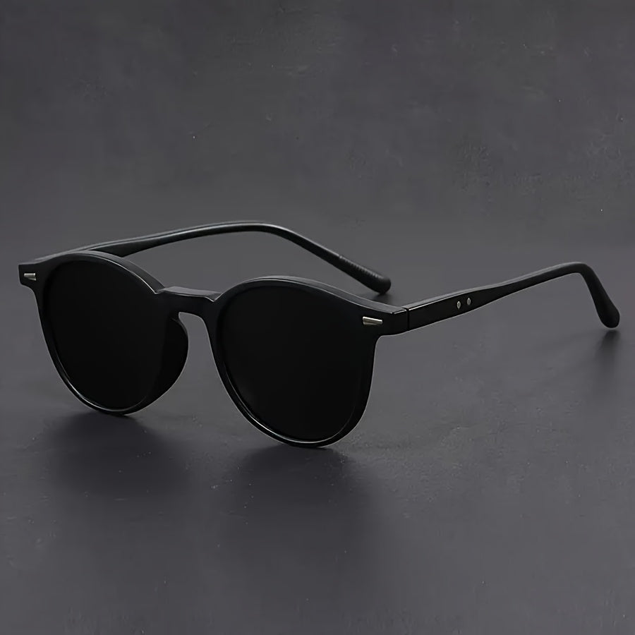 Gafas circulares para hombre, accesorio de moda de policarbonato, estilo vintage con estampado, para uso diario, informal, oficina y calle