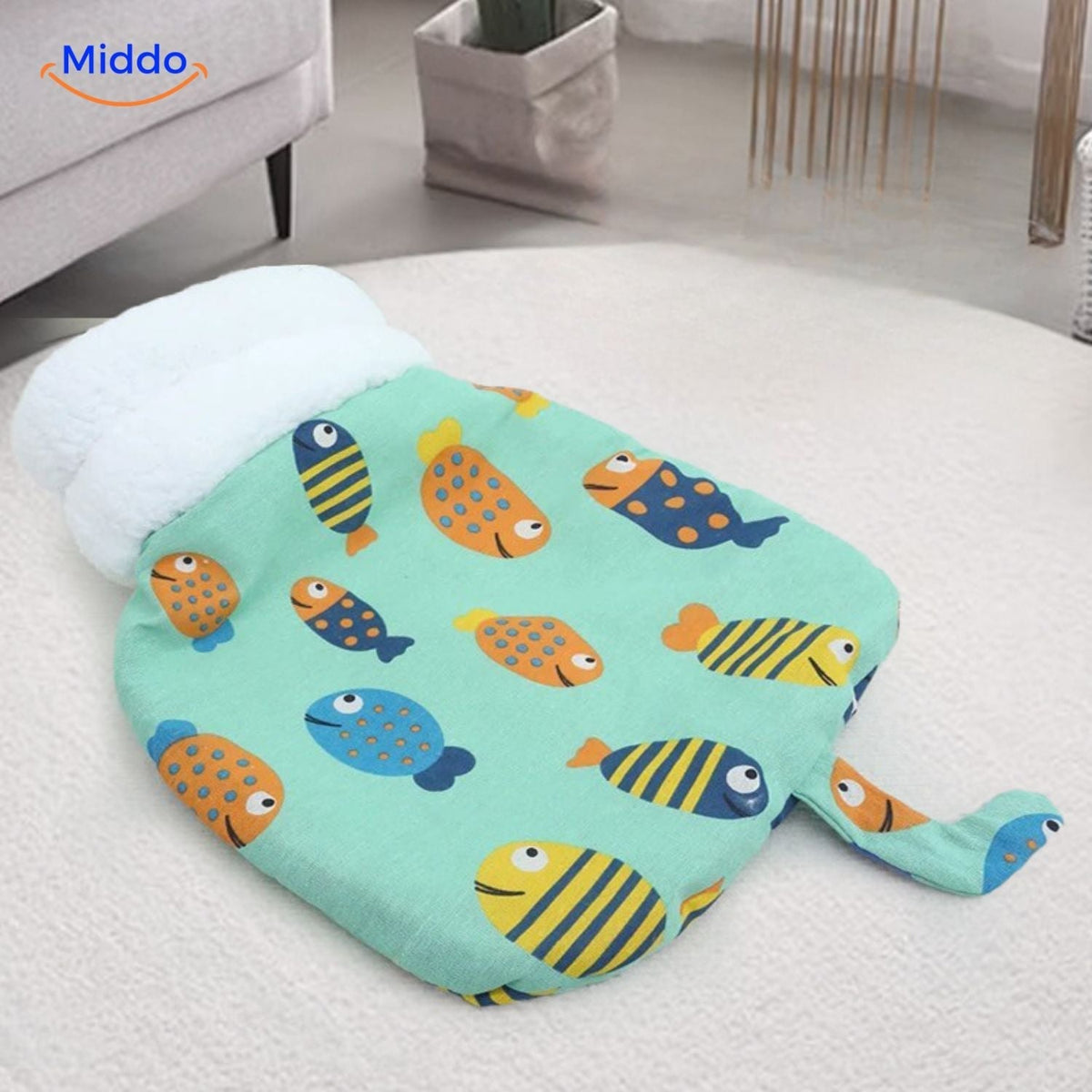 Enclosed Cat Sleeping Bag Bed – Plush Hooded Pet Cave for Warmth & Security