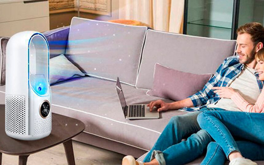 Persönlicher USB-betriebener 12-Zoll-Tisch-Verdunstungskühler, tragbarer Ventilator mit 6 Geschwindigkeitsstufen und Fernbedienung für Schlafzimmer, Büro, Wohnheim und kleine Räume