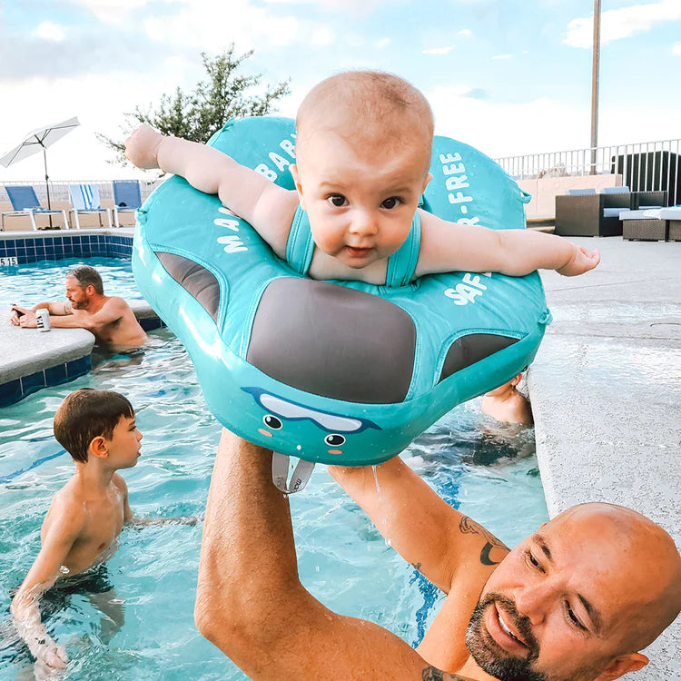 Inflatable Baby Float with Sun Canopy UPF 50+ for Pool Beach Water Play Safe Supportive Seat Ring for Infants Toddlers Ages 6-36 Months