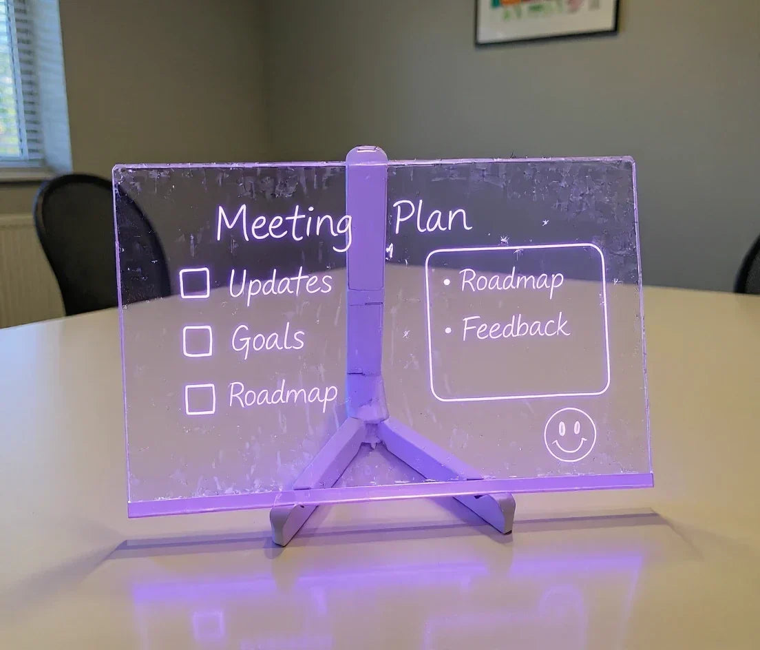 Illuminated Erasable Message Board with Neon Markers for Kids Drawing Art Notes Reminders Light Up Reusable Writing Tablet Home Office