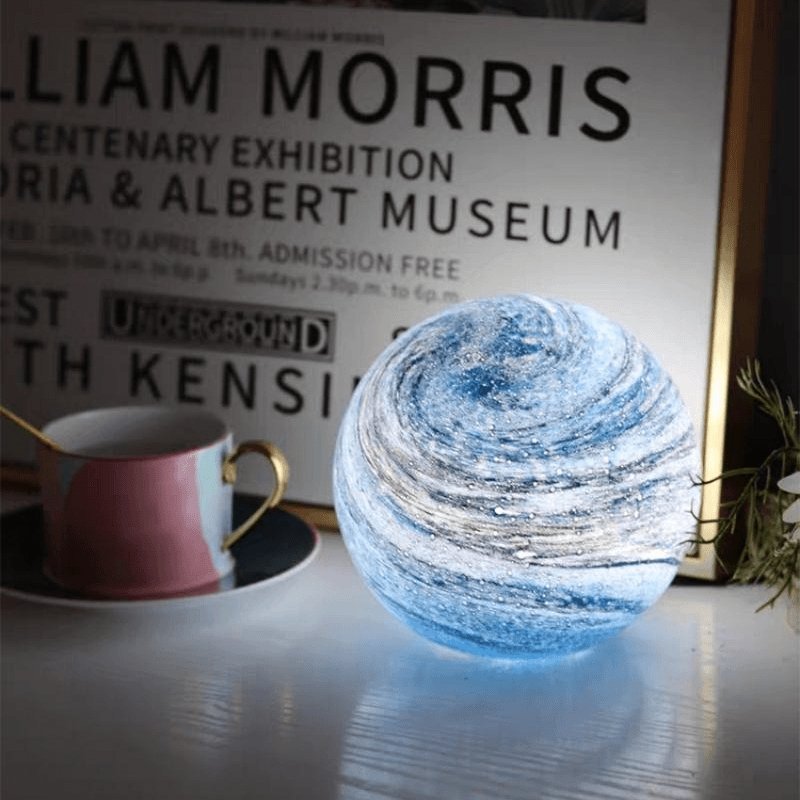 3D Lunar Sphere Desk Lamp with Remote Control 16 Color LED Orb Light for Bedroom Nightstand Living Room Home Decor Gift | Thomler