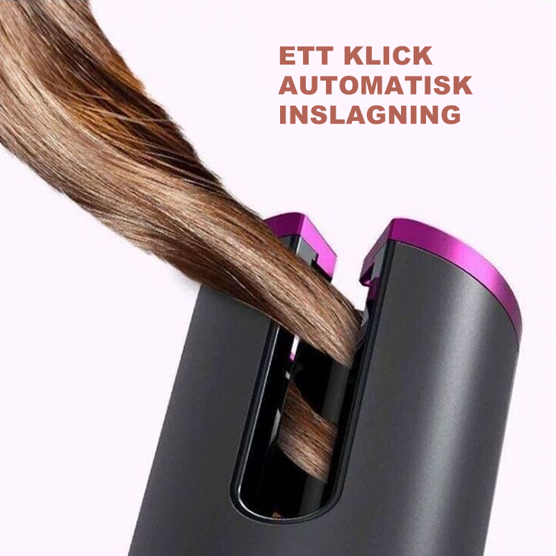 Cordless Automatic Hair Curler with Ceramic Barrel & 6 Heat Settings for Travel Styling