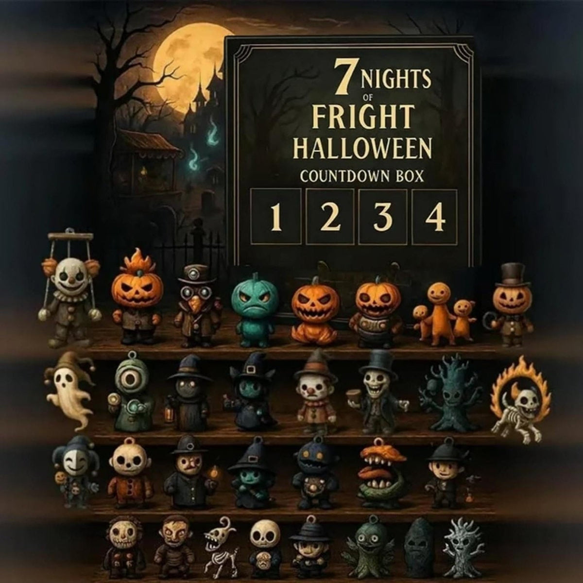 Spooky Halloween Advent Calendar With Countdown Figurines