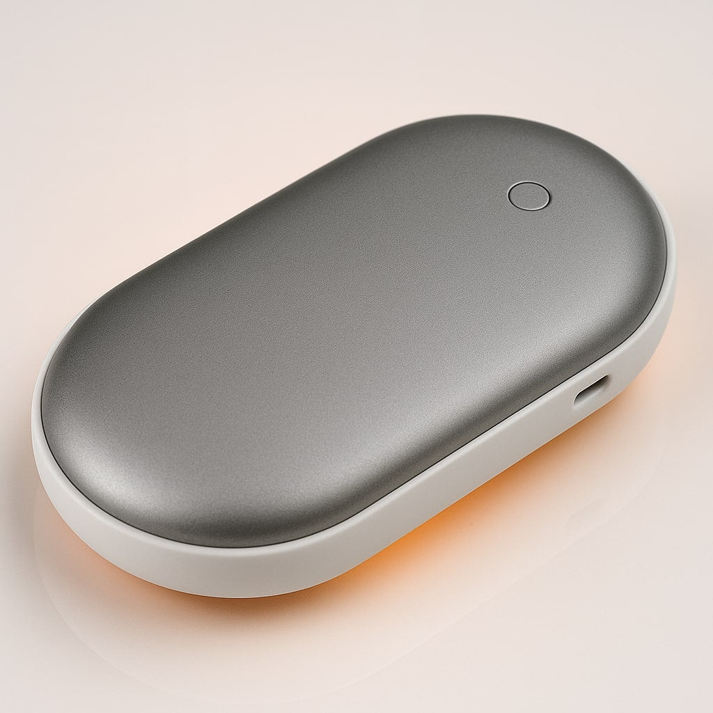 Calentador de manos recargable con batería externa: calor de doble cara, 3 ajustes de temperatura, carga USB para iPhone y Android