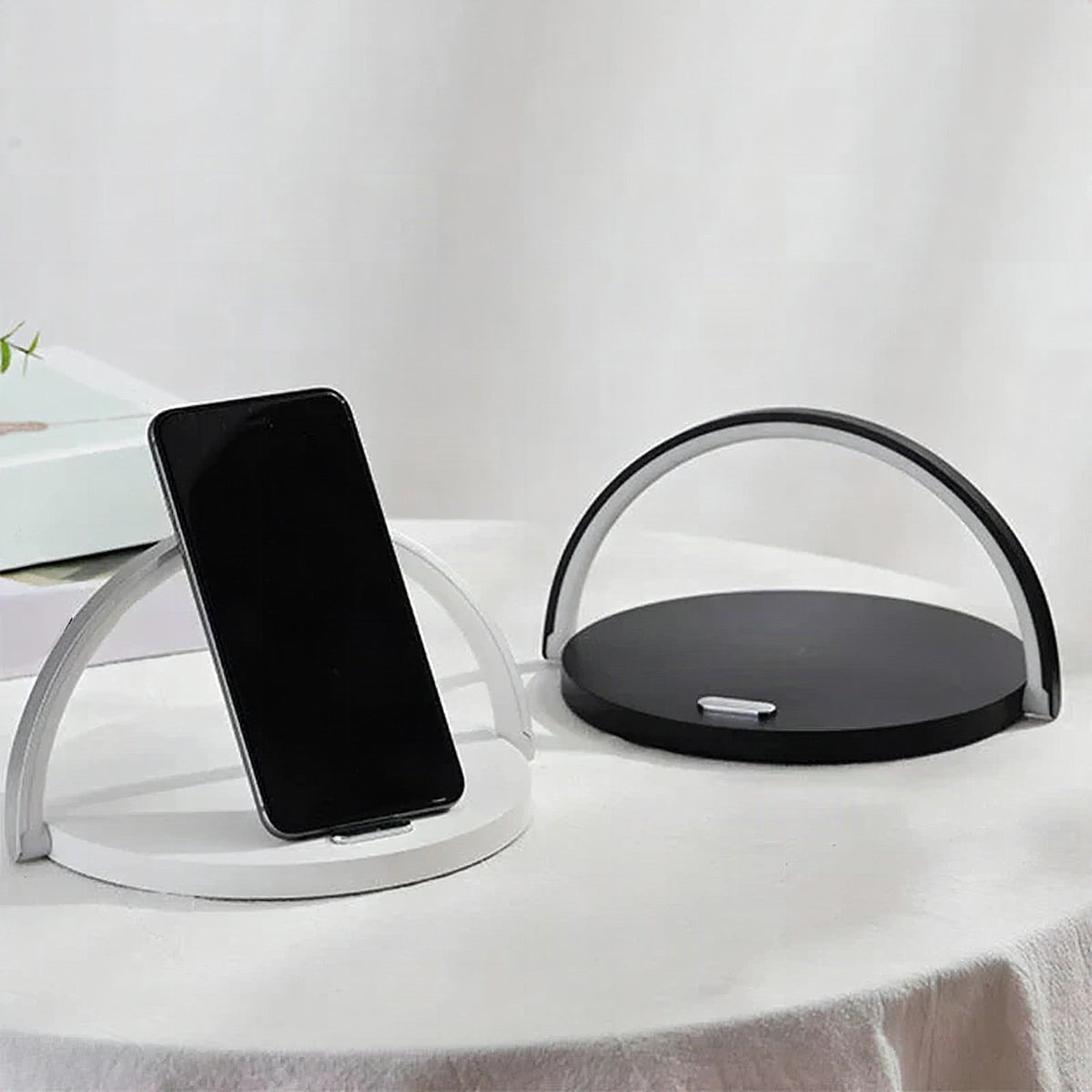 3-in-1 wireless charger with phone stand and LED lamp