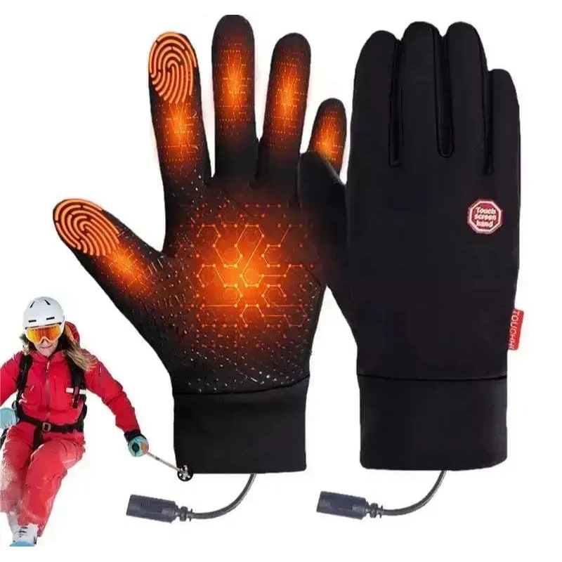 USB-Powered Heated Winter Gloves with Touchscreen Fingertips & Non-Slip Palm