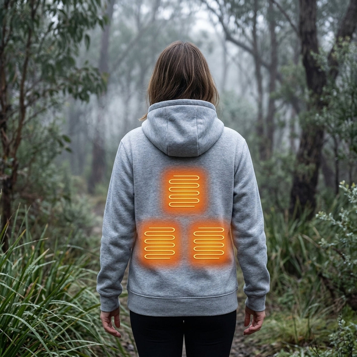 Sudadera con cremallera y calefacción integrada que te mantiene caliente sin añadir volumen
