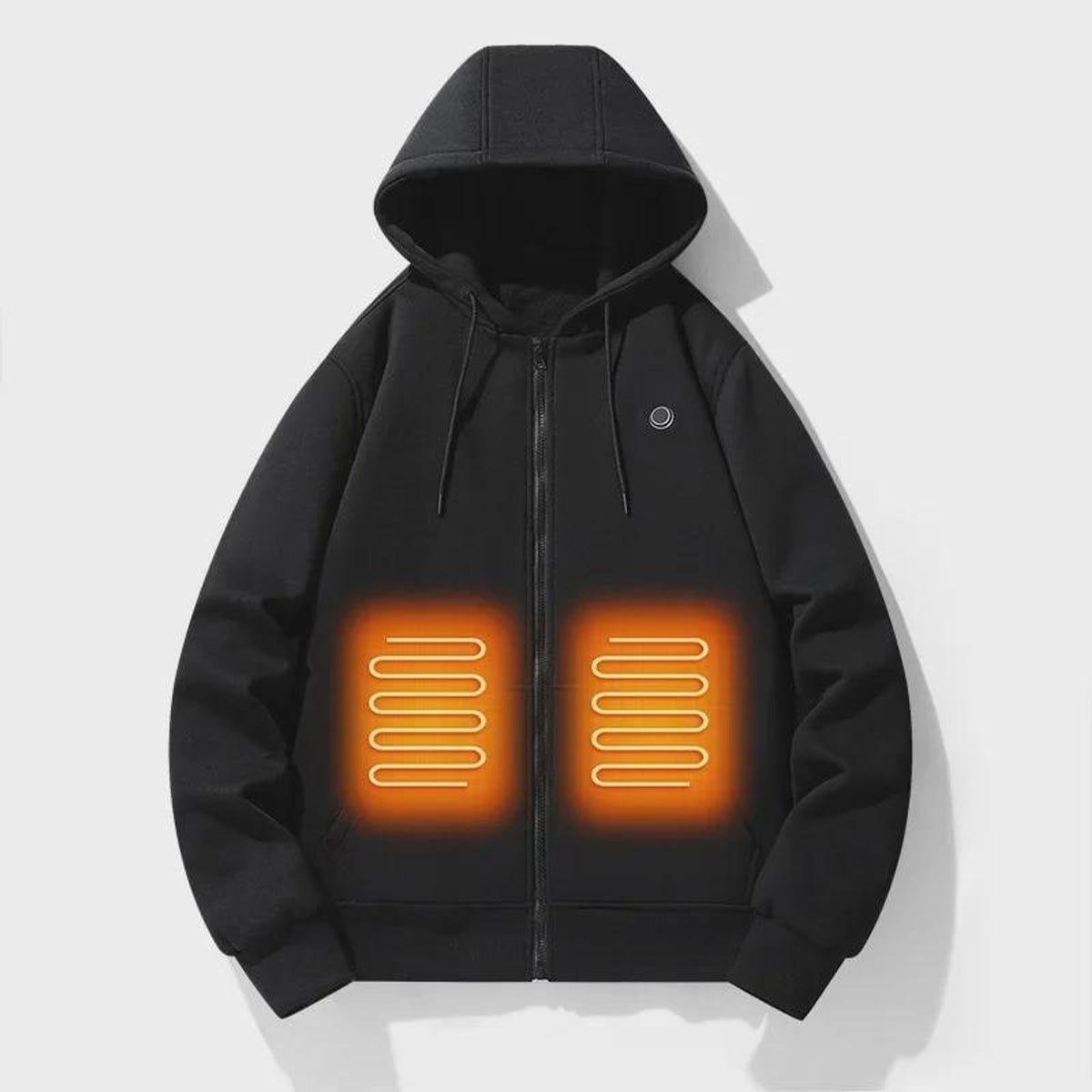 Sudadera con cremallera y calefacción integrada que te mantiene caliente sin añadir volumen