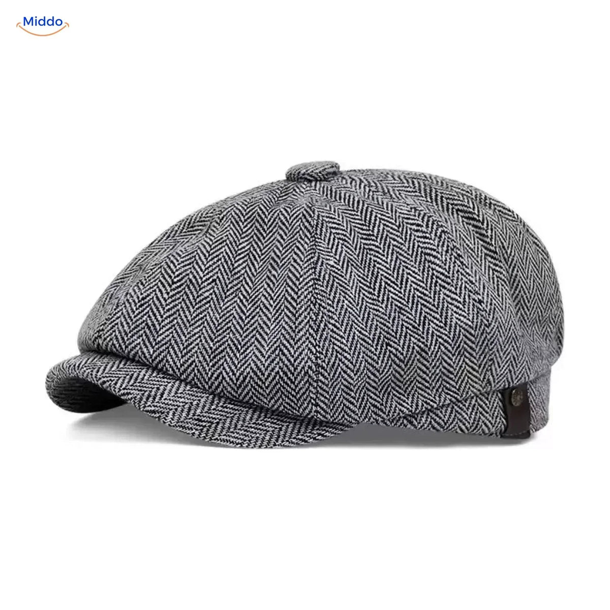 Retro 1920s 8-Panel Newsboy Cap for Men – Lightweight Foldable Driver Hat with Short Peak – One Size Casual Daily Flat Cap