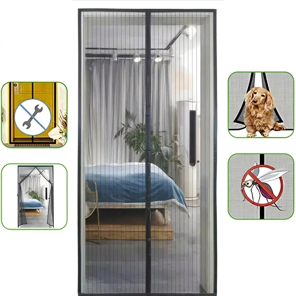 Magnetic Screen Door with Auto-Close – Hands-Free Entry for Patios & Decks