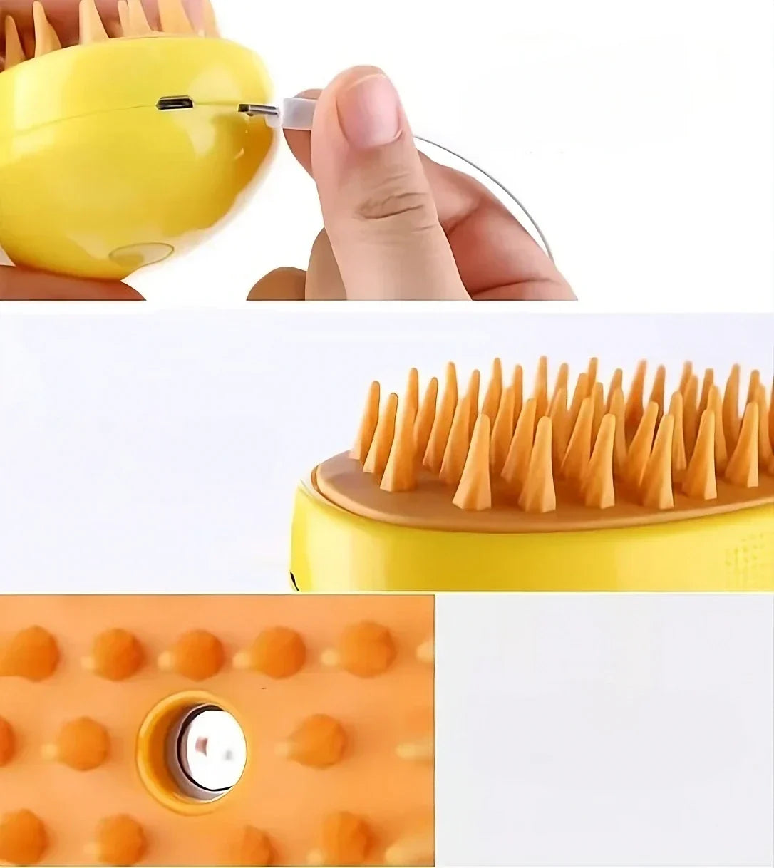 USB oplaadbare verzorgingskam voor katten en honden met zachte stoomtechnologie voor verharen en ontklitten | Huisdierenborstel voor katten, honden en kleine dieren | An | Thomler