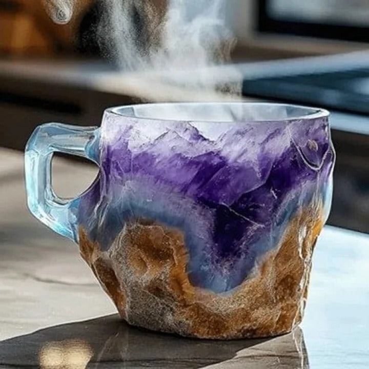 Tazas de café de cristal mineral