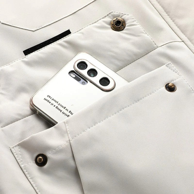 Chaqueta de exterior para hombre, cortavientos e impermeable