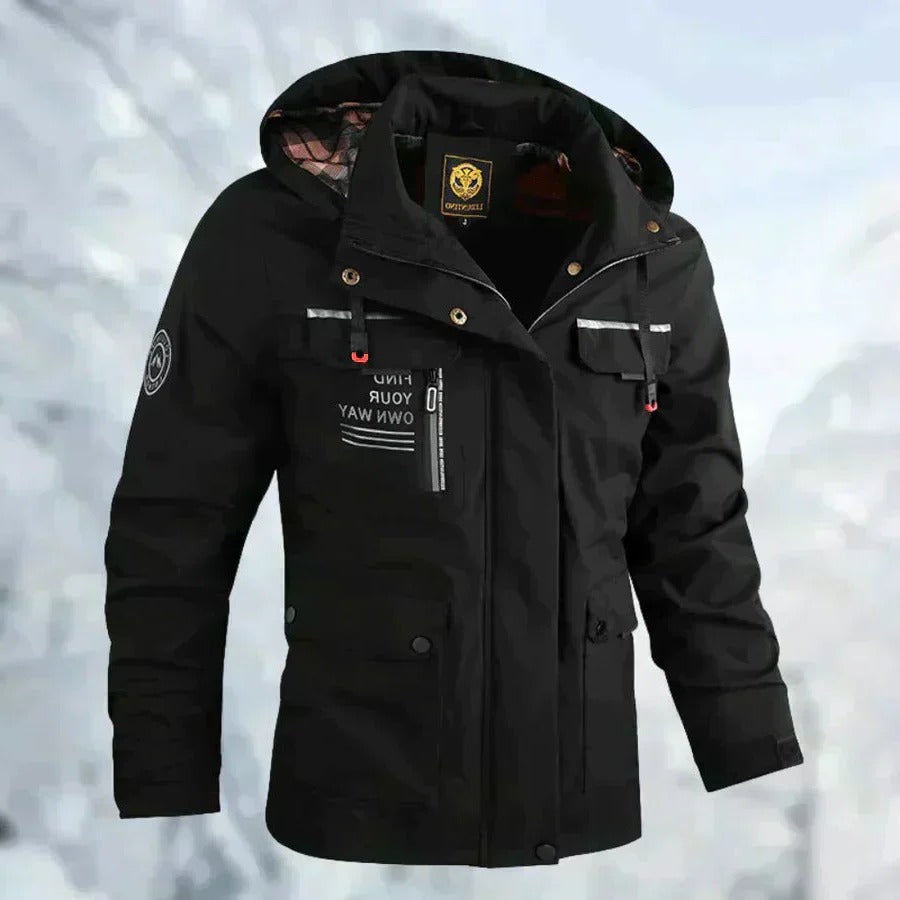Chaqueta de exterior para hombre, cortavientos e impermeable