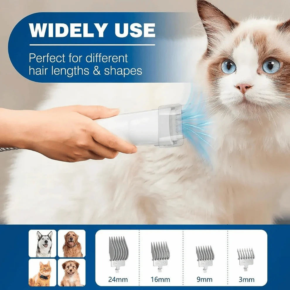 Aspiradora de Peluquería Canina Silenciosa con Kit Completo de Cortapelos y Cepillos para Mascotas | Gran Capacidad de 2.2L