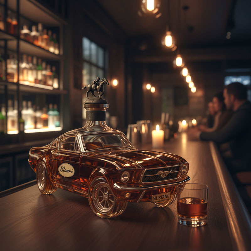 Muscle Car Glass Spirit Decanter for Whiskey, Bourbon & Liquor Display – Collectible Automotive Barware for Home Bar, Man Cave & Living Room