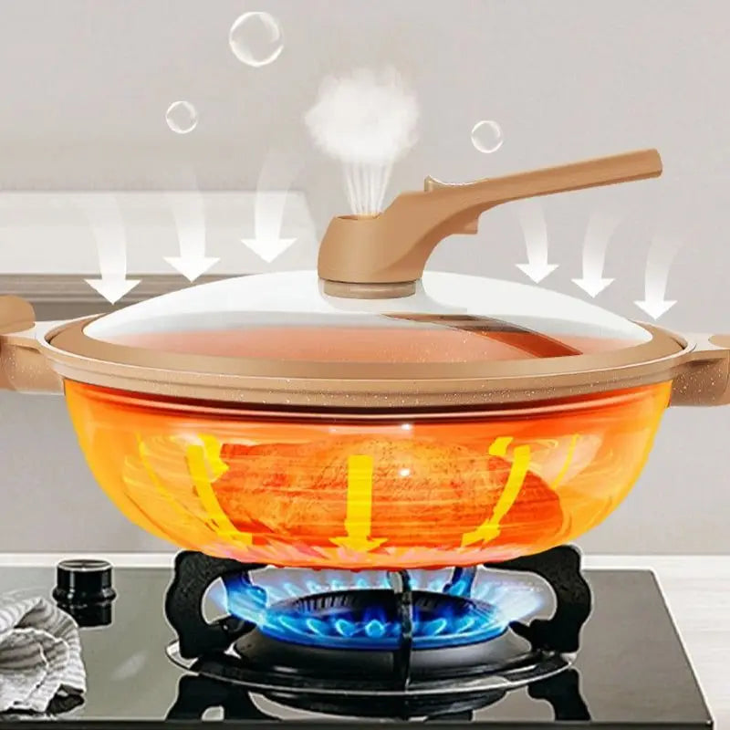 11-Inch Stir-Fry Skillet with Steaming Insert and Stay-Cool Handles for Induction and Gas Stoves | Thomler