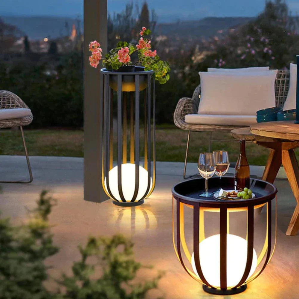 Solar tuinverlichting op een staak met bloemdesign voor paden en terrassen, 56 cm of 94 cm aluminium led-accentverlichting voor tuinlandschap, buitenloopbrug | Thomler