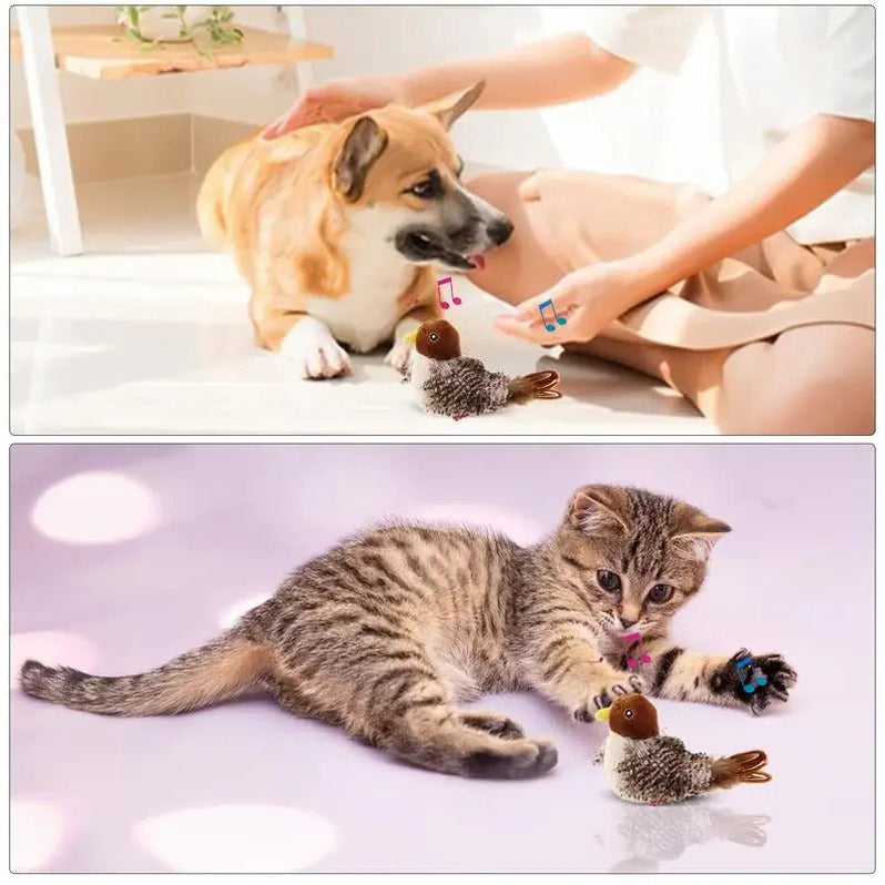 Interactief geluidsvogeltje voor katten - Fladderend veerplezier voor binnenkatten