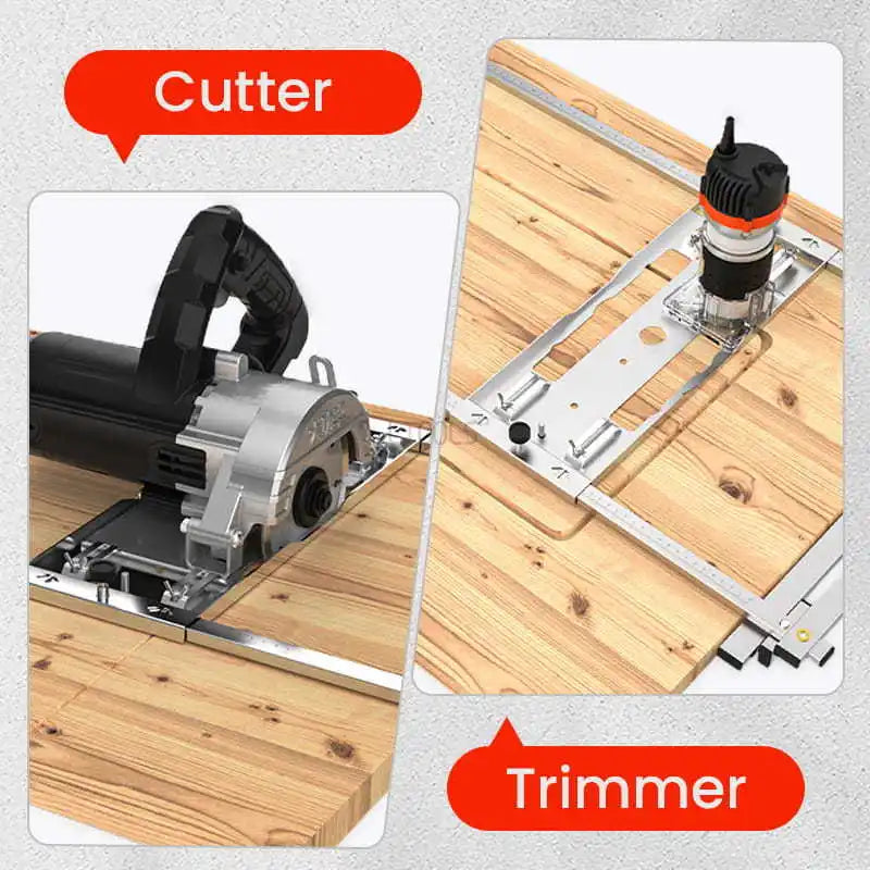 Adjustable Aluminum Straight Edge Guide for Circular Saws 0-12.6 Inches Woodworking Jig Rip Cut Fence Panel Trim Cabinet DIY Workshop Tool | Thomler