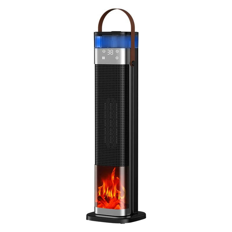 2000W Heizlüfter, 2-in-1 Keramik-Turmheizgerät mit Luftbefeuchter und 3D-Flammeneffekt für große Räume, Schlafzimmer, Büro und Zuhause