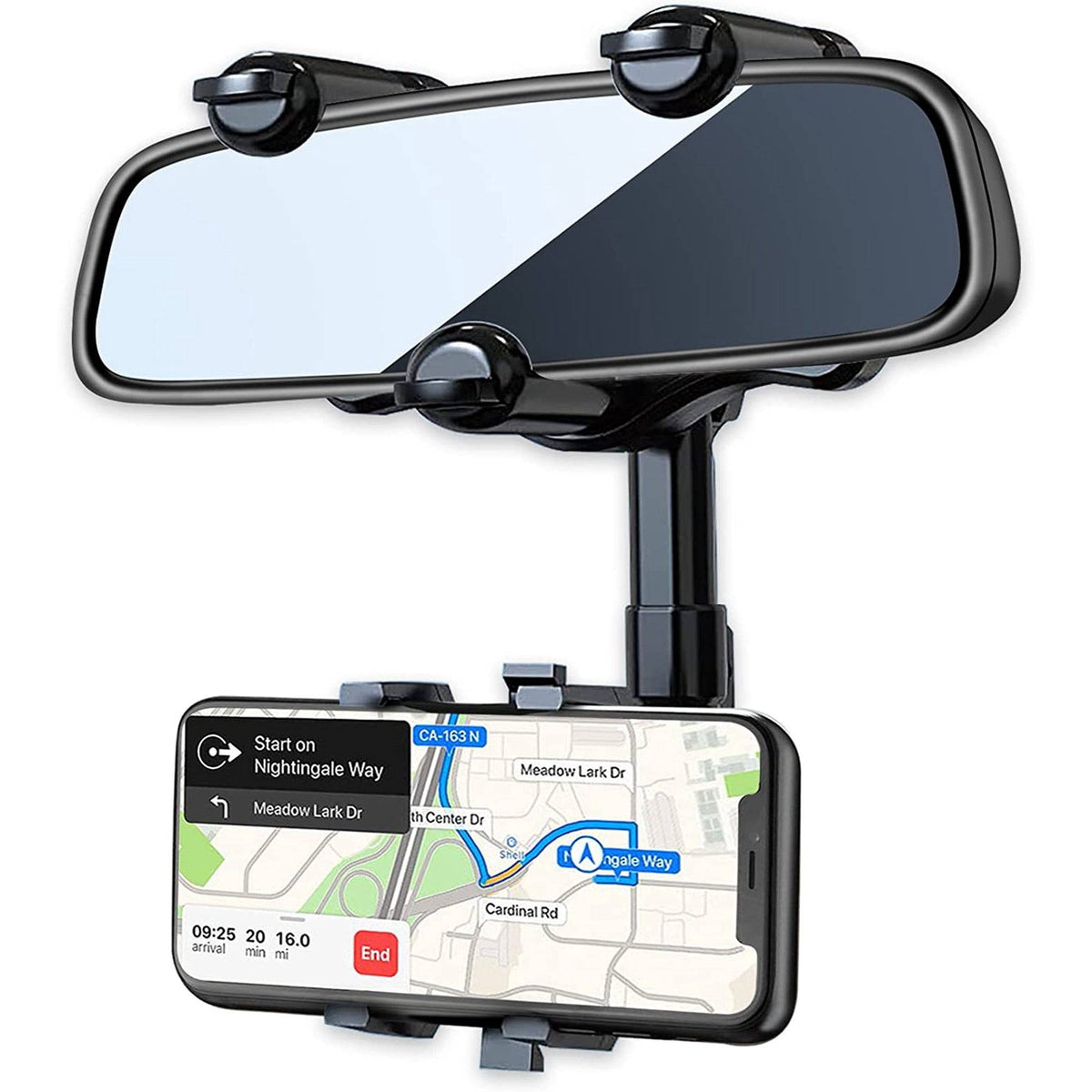 Universelle Handyhalterung für das Auto, Freisprecheinrichtung, verstellbare Smartphone-Halterung für den Rückspiegel