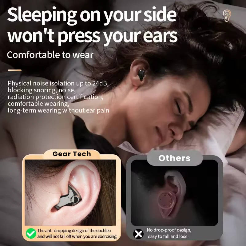 Auriculares inalámbricos ultrafinos con aislamiento de ruido y 24 horas de batería para dormir