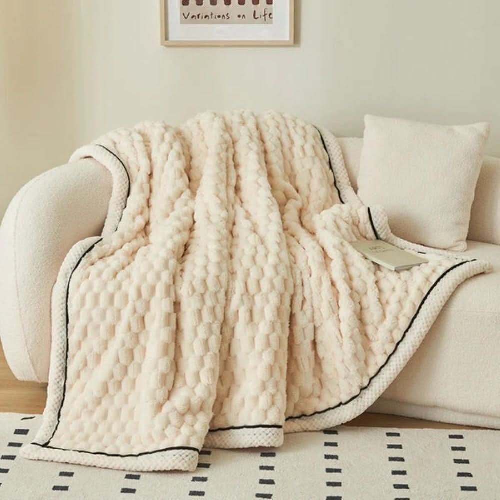 Plush Sherpa Fleece Throw Blanket – Ultra-Soft Textured Cuddle Layer for Couch, Bed & Travel