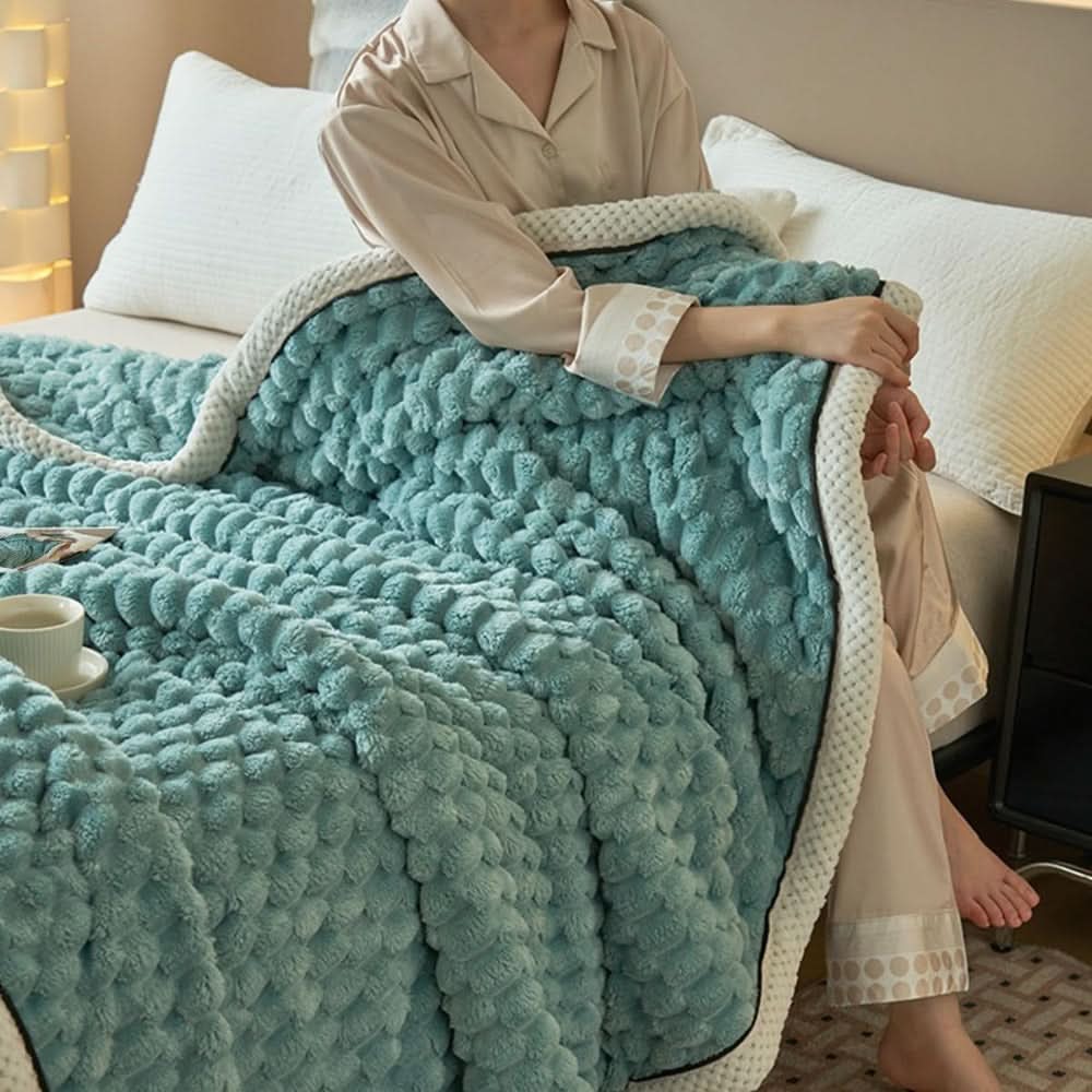 Plush Sherpa Fleece Throw Blanket – Ultra-Soft Textured Cuddle Layer for Couch, Bed & Travel
