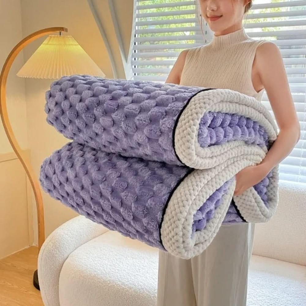 Plush Sherpa Fleece Throw Blanket – Ultra-Soft Textured Cuddle Layer for Couch, Bed & Travel