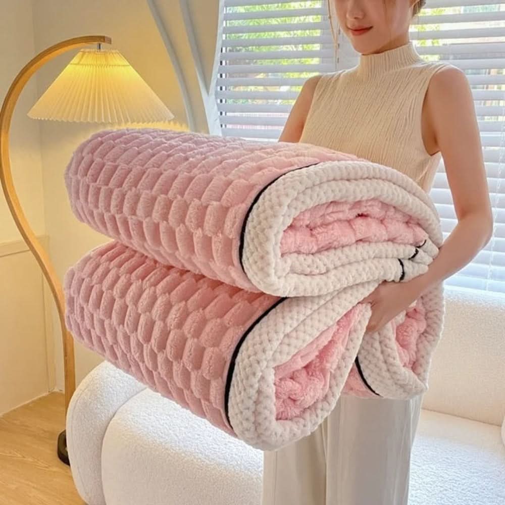 Plush Sherpa Fleece Throw Blanket – Ultra-Soft Textured Cuddle Layer for Couch, Bed & Travel