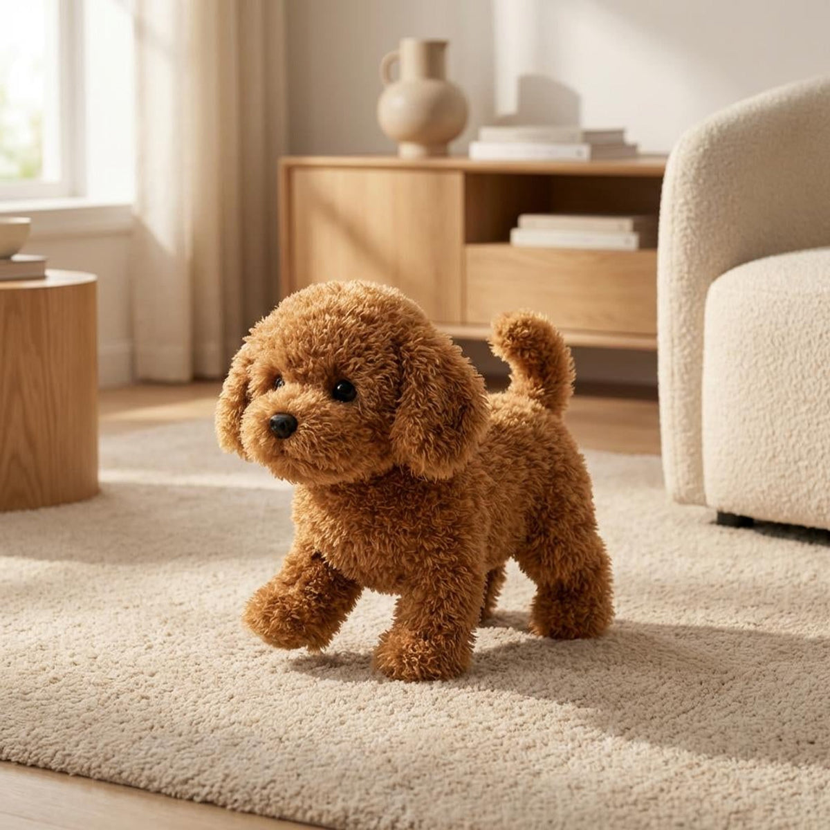 Cachorro de peluche interactivo, suave y con movimiento realista