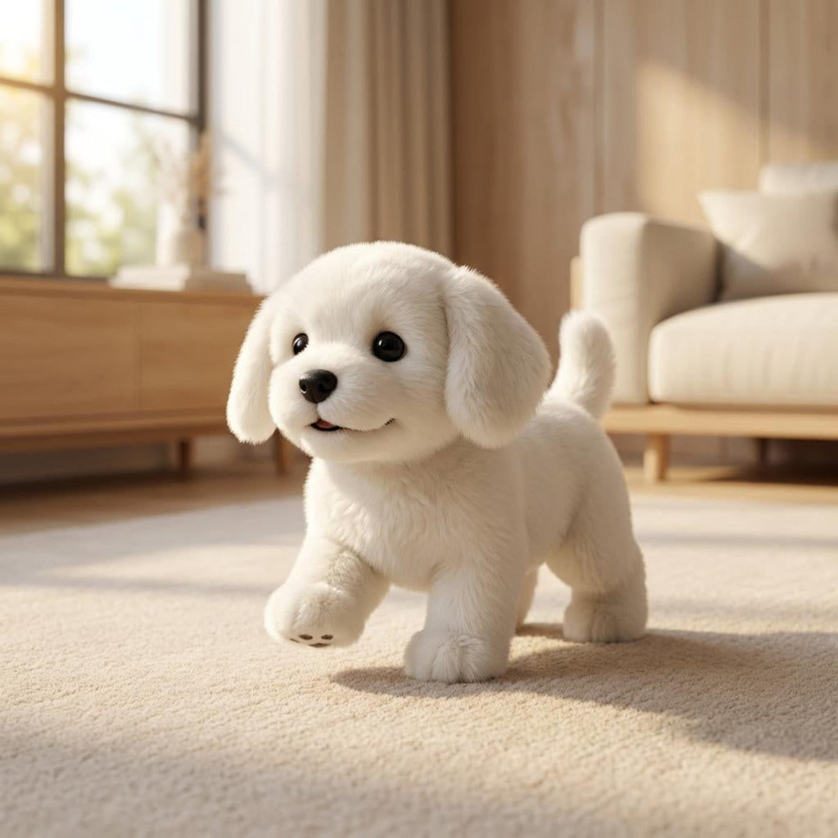 Cachorro de peluche interactivo, suave y con movimiento realista