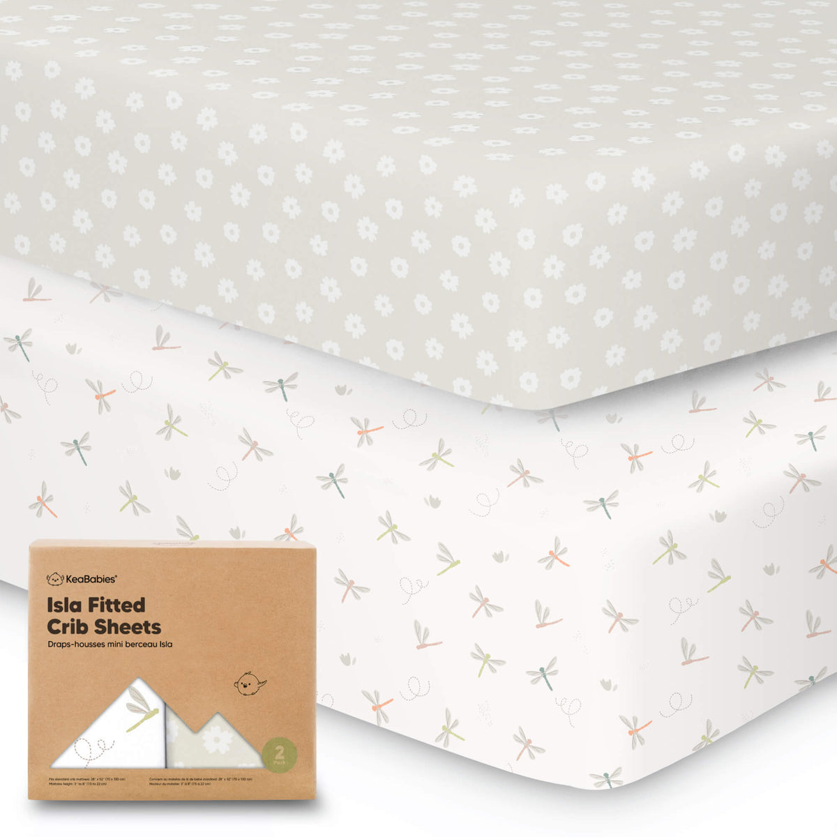 2-Pack Bamboo Fitted Crib Sheets