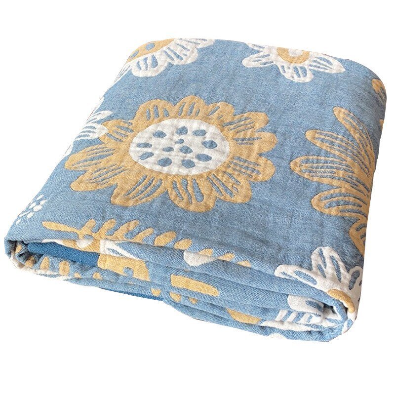 All-Season Cotton Throw Blanket – Japanese-Inspired Coverlet for Bed, Couch & Home