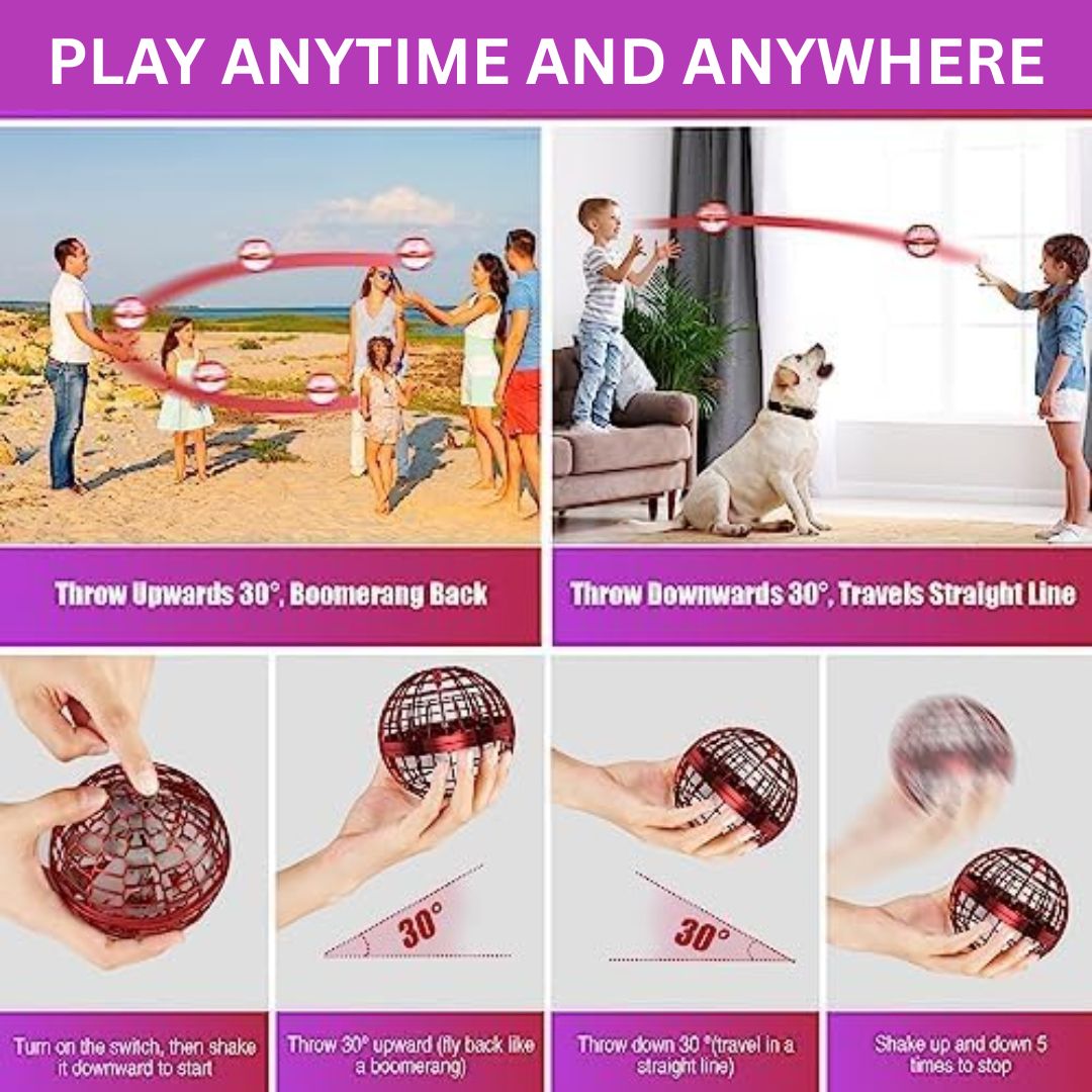 LED Hover Ball Flying Orb Toy with Light-Up Effects for Kids & Adults Indoor Outdoor Play Rechargeable | Thomler
