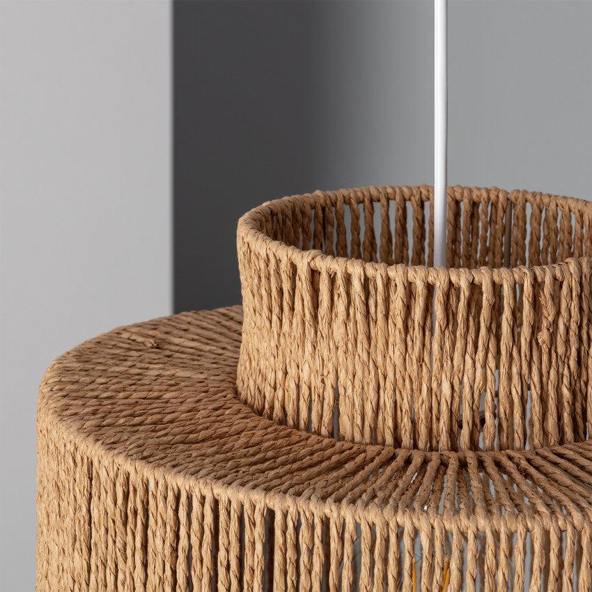 Woven Raffia Hanging Lamp 16-Inch Natural Fiber Shade Boho Dining Room Pendant Light with E27 Socket for Kitchen Island Living Room | Thomler
