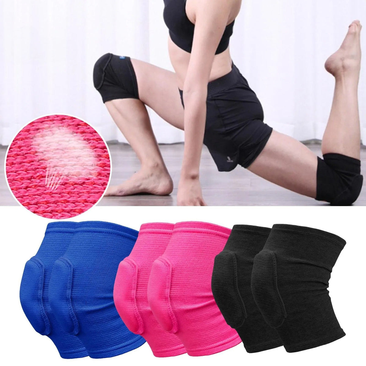 Cushioned Knee Pads for Yoga, Floor Cleaning, Gardening & Home Workouts | Protective Knee Support for Hard Surfaces | Elastic Fit Stays Secu | Thomler